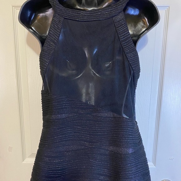 Hailey Logan by Adrianna Papell Black Silver Sparkle Bodycon Dress Large - Picture 2 of 10
